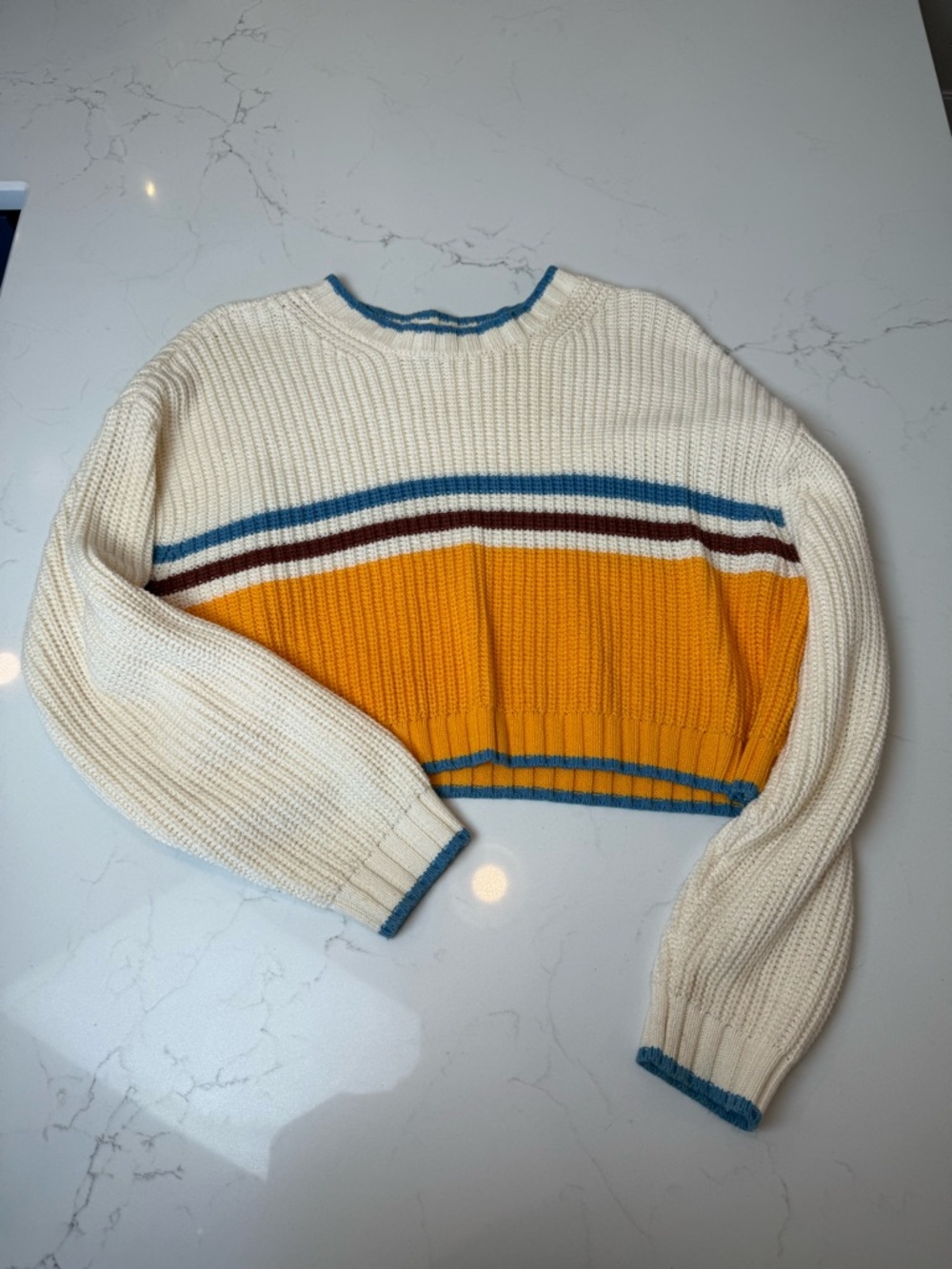 AEO oversized cropped colorblock knit sweater - Medium - Great Condition